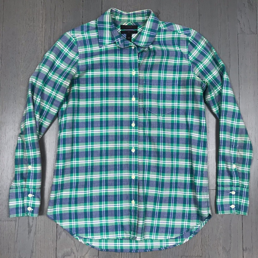 J.Crew Boy Fit Plaid Flannel Long Sleeve 00P Shirt